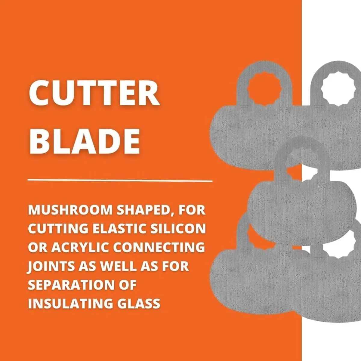 Fein Cutter Blade for Precision Cutting on Elastic Silicone and Acrylic Joints - Smooth, Clean Cuts on MultiMaster Tools, Mushroom Shape, 5-Pack - 63903128012