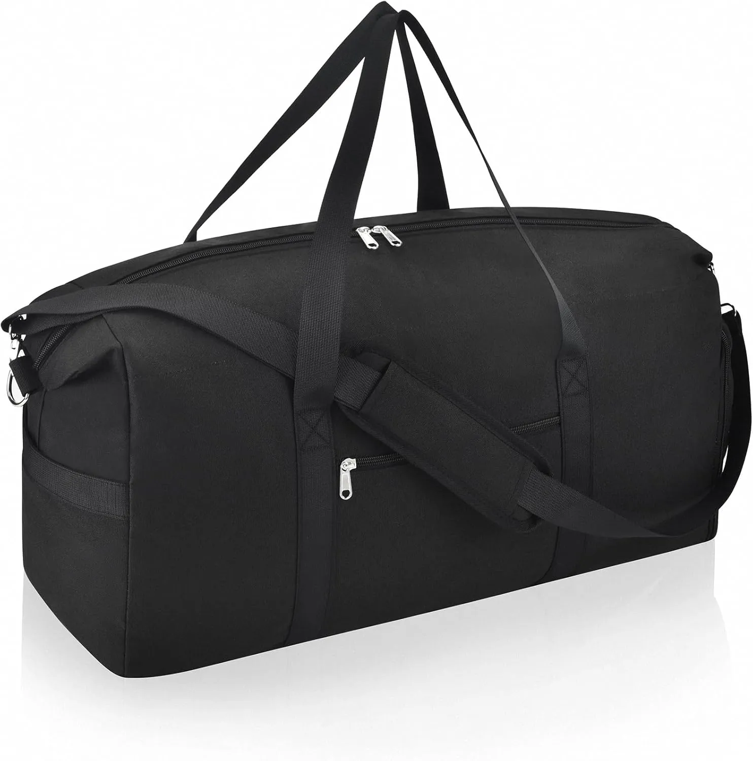 Felipe Varela For Spirit Airlines Personal Item Bag 18x14x8, Foldable Travel Duffel Bags Small Overnight weekender Gym Duffle Carry on Luggage Underseat Bag with Wet Pocket(Black, 30L)