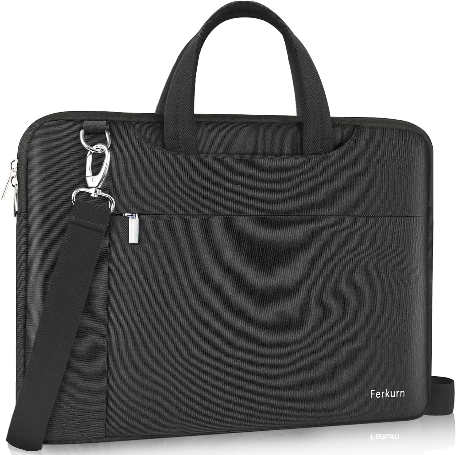 Ferkurn Laptop Bag Case 15.6 16 Inch Women Men Laptop Sleeve Compatible with Dell Inspiron XPS/HP Envy Pavilion/Lenovo Thinkpad Ideapad/Vivobook/Acer Chromebook,Shoulder Briefcase Messenger Case,Black