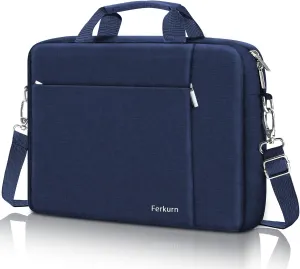 Ferkurn Laptop Bag Case for Women Men Computer Bag Compatible with HP Envy Pavilion Omen/LG Gram/MSI/Dell Inspiron XPS/Lenovo/Acer, Shoulder Strap Carrying Messenger Briefcase, Blue, 17 17.3 Inch
