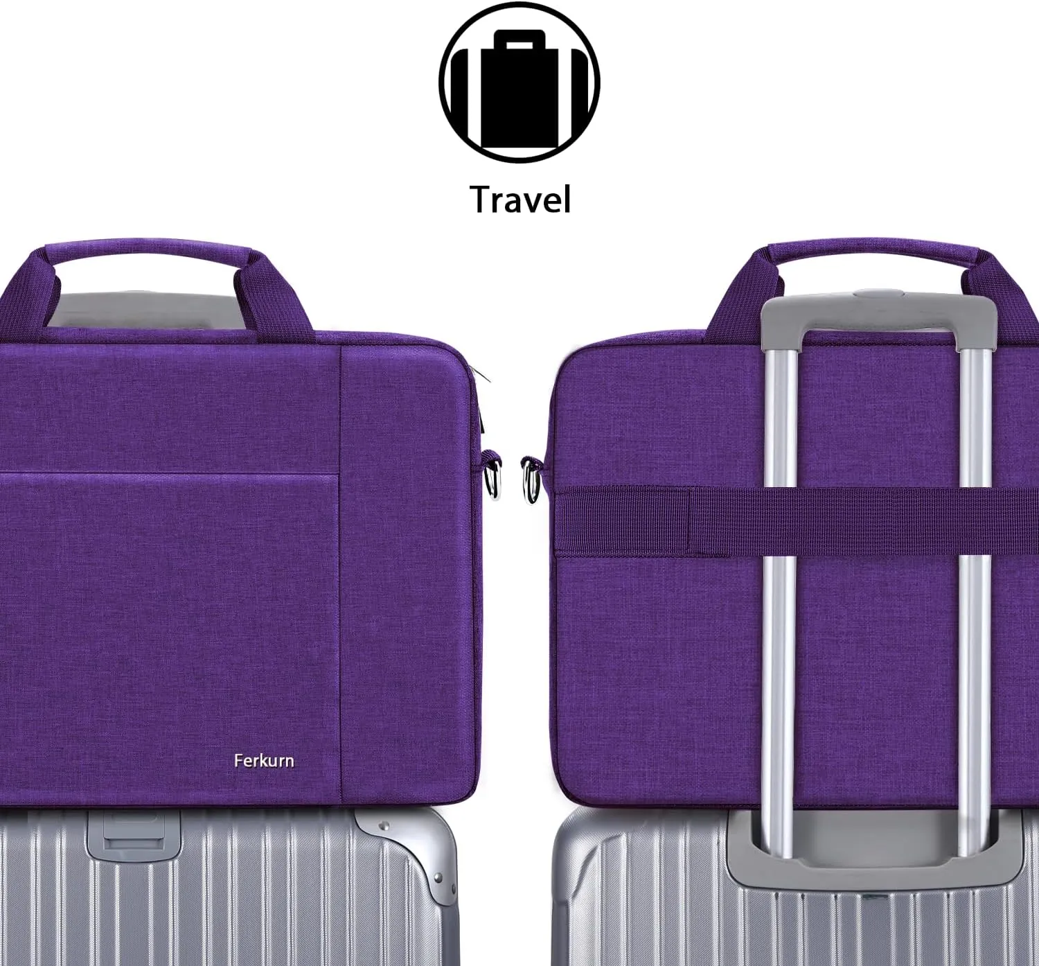 Ferkurn Laptop Bag Case for Women Men Computer Bag Compatible with HP Envy Pavilion Omen/LG Gram/MSI/Dell Inspiron XPS/Lenovo/Acer, Shoulder Strap Carrying Messenger Briefcase, Purple, 15.6 16 Inch