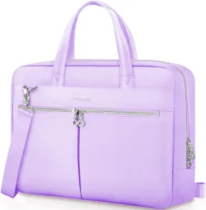 Ferkurn Laptop Bag Case Women Men Computer Bag Compatible with MacBook/HP/LG/Dell, Shoulder Strap Slim Carrying Messenger Briefcase, Purple, 14 Inch