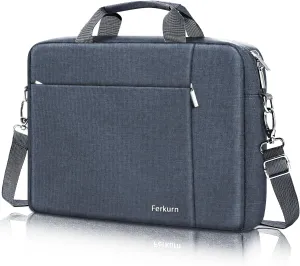 Ferkurn Laptop Case Sleeve 15.6 16 Inch Laptop Bag Compatible with Women Men Compatible with HP Envy Pavilion/Dell Inspiron XPS/Lenovo/Acer, Strap Carrying Briefcase Computer Bag Case, Grey