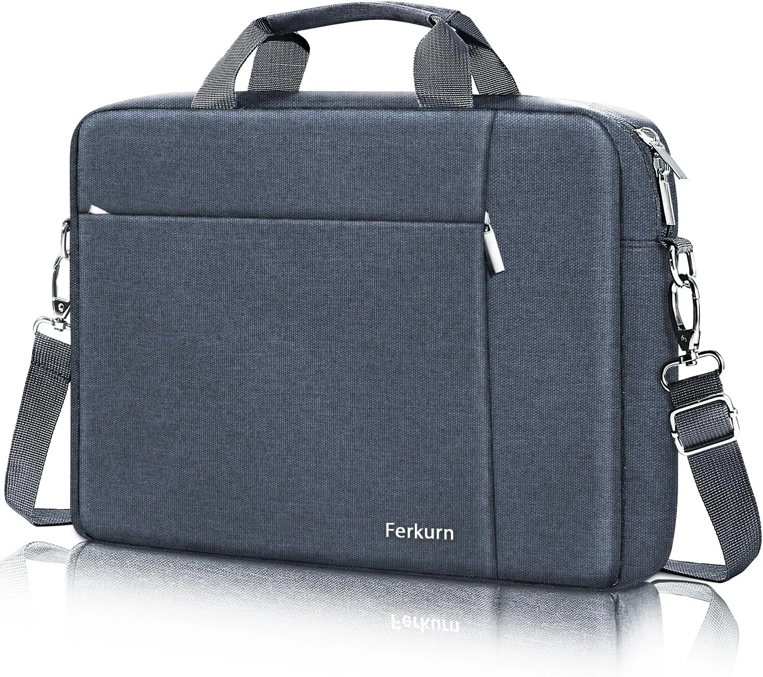 Ferkurn Laptop Case Sleeve 15.6 16 Inch Laptop Bag Compatible with Women Men Compatible with HP Envy Pavilion/Dell Inspiron XPS/Lenovo/Acer, Strap Carrying Briefcase Computer Bag Case, Grey