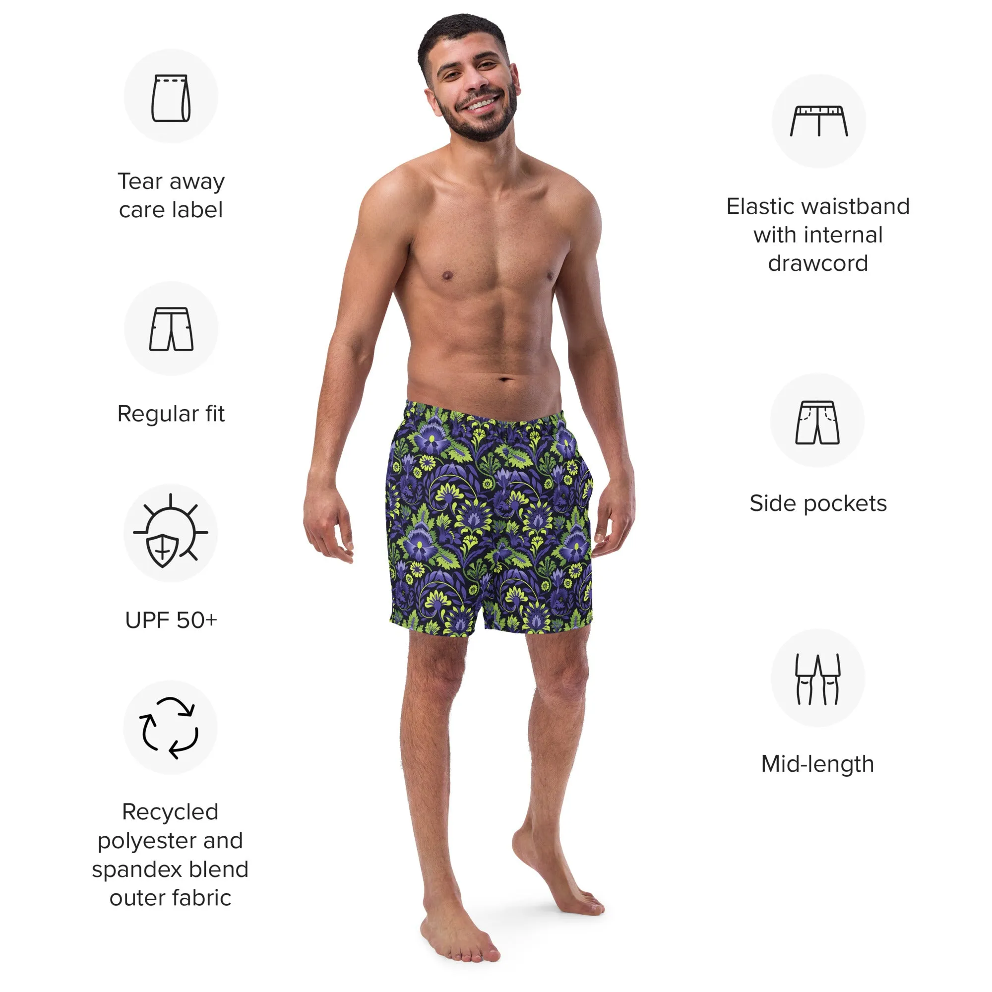 Fierce Mens Swim Trunks Quick Dry Swim Shorts with Mesh Lining
