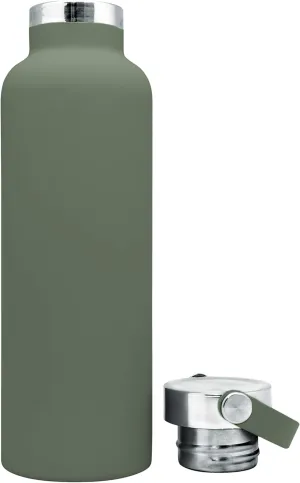 FIH 765 Thermal Bottle Stopper Double Wall Handle for Hot and Cold Military Green Stainless Steel 750 ml, BPA Free, 18/8