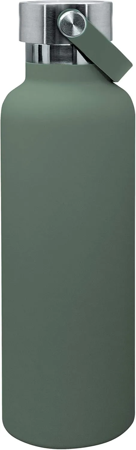 FIH 765 Thermal Bottle Stopper Double Wall Handle for Hot and Cold Military Green Stainless Steel 750 ml, BPA Free, 18/8