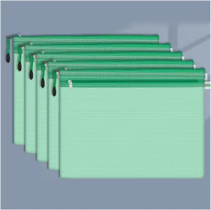 File Organizer A4 A5 B5 D File Bag Mesh Bag Zipper Bag PVC Transparent File Bag Student Information Bag for Teacher Civil Servant Office Worker File Folders (Color : 5pcs-D-Pink) (5pcs b5)