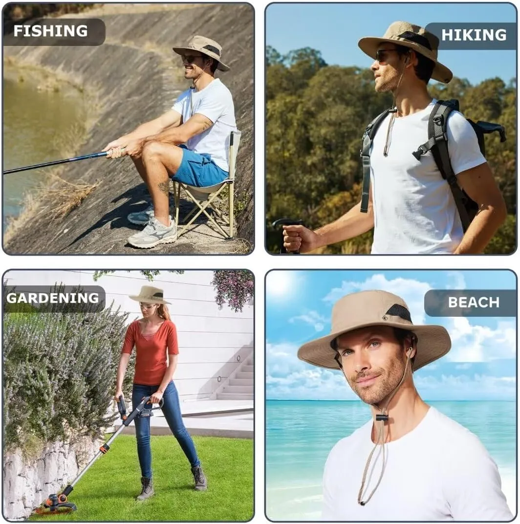 Fishing Hat for Mens Sun Hat Wide Brim Bucket Hat SPF UV Protection XL XXL Large Size Big Head Hiking Beach Safari