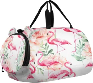Flamingo Kids Overnight Sports Duffel Bags with Shoe Compartment & Wet Pocket Travel Sport Gym Bag for Girls Boys
