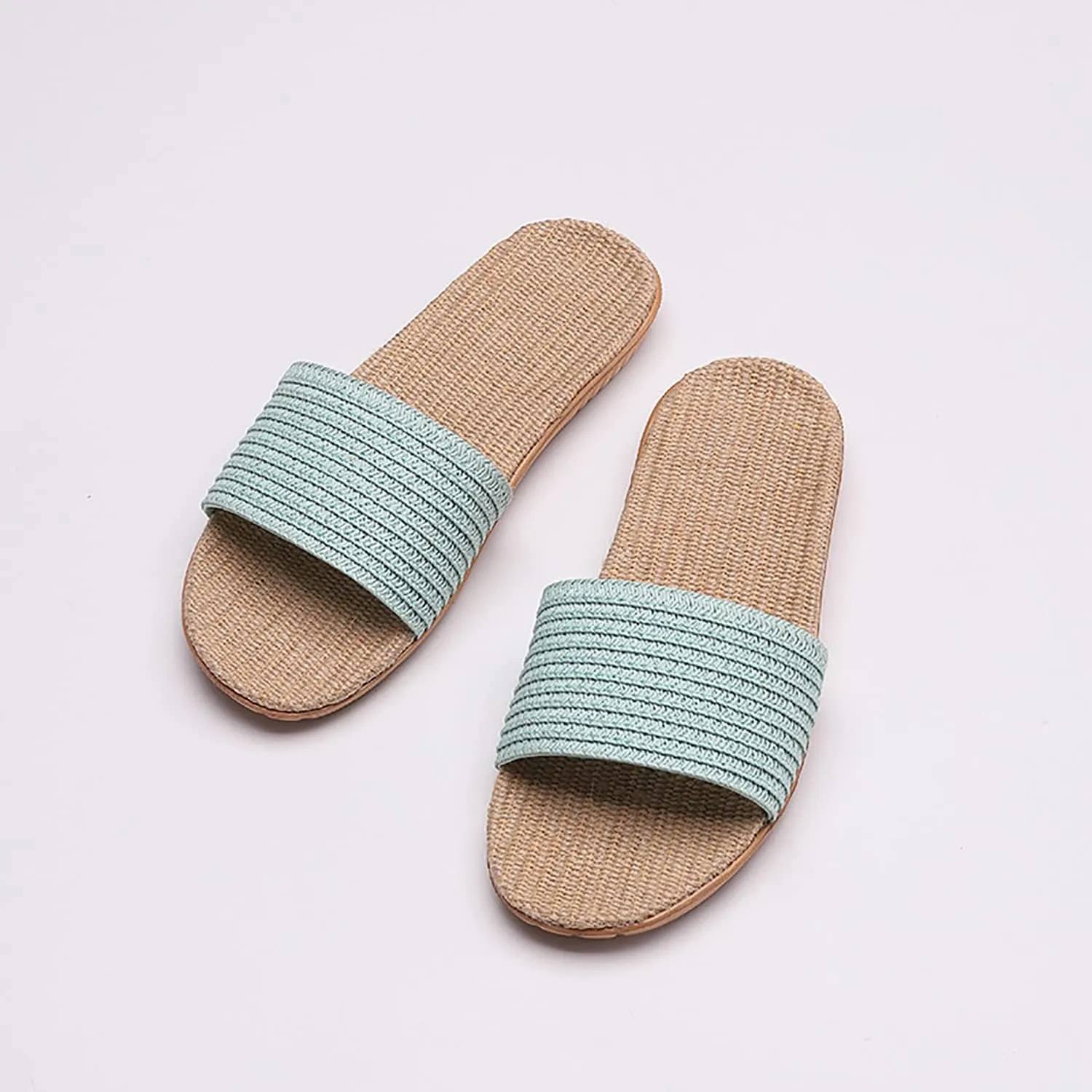 Flat bottom slippers Beach non-slip linen shoes Comfortable indoor shoes Open flip-flops