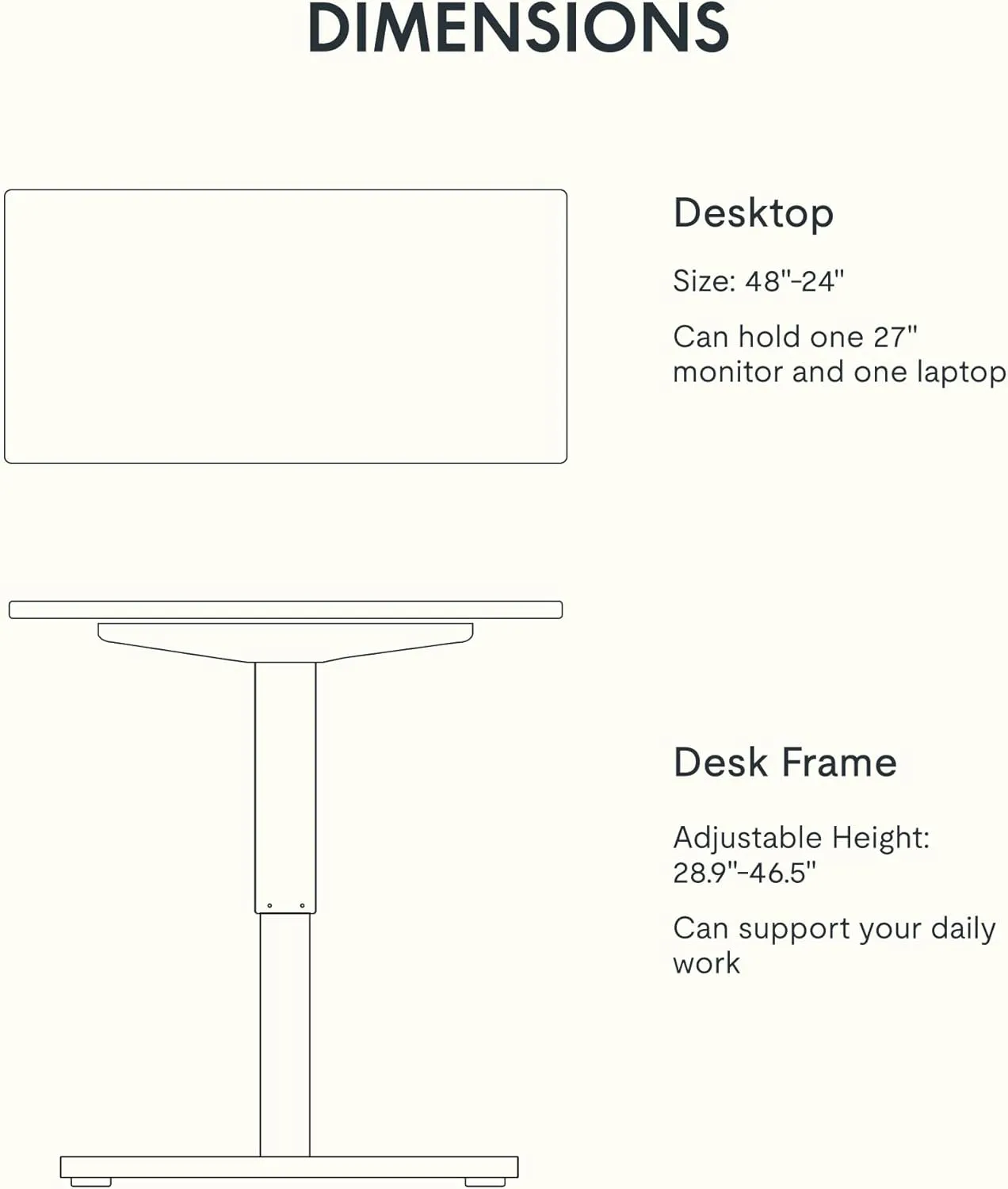 FLEXISPOT EN1 One Piece Standing Desk, 48 x 24 Inches Height Adjustable Desk Electric Stand up Desk Home Office Table for Computer Laptop (White Frame   Maple Desktop)