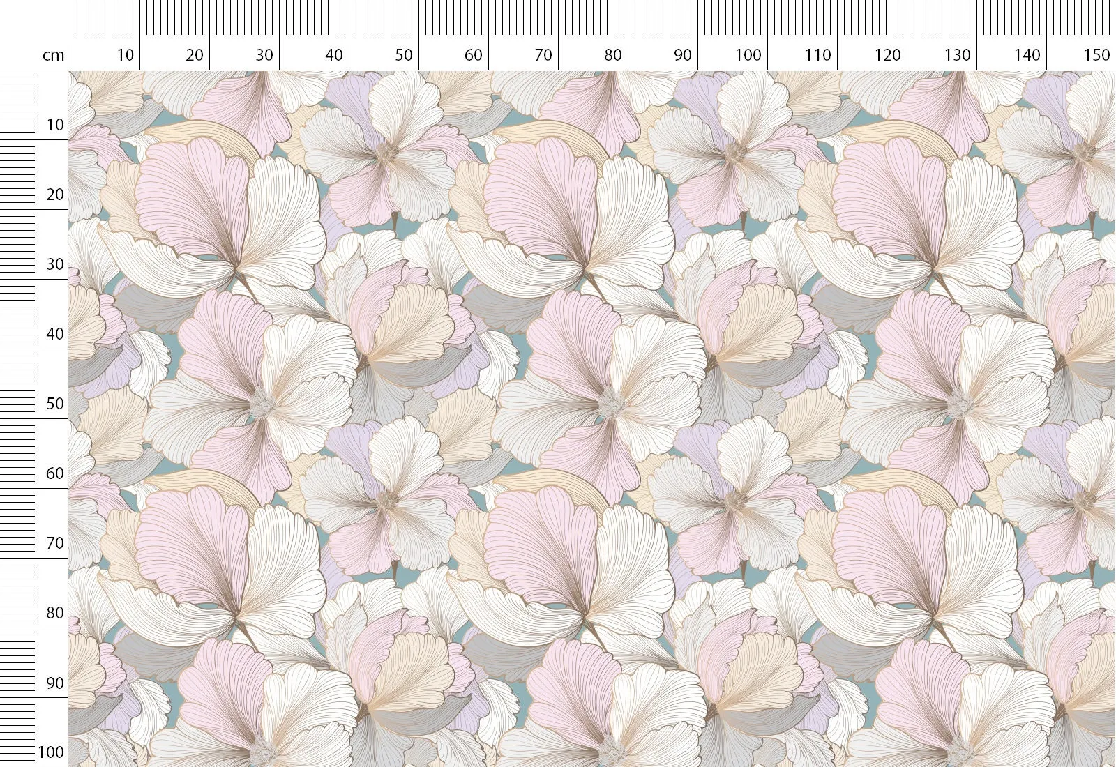 Floral Linen Fabric By The Yard Natural Stonewashed Linen Fabric For Clothing & Home Textile - Width 148 cm/1.62yd
