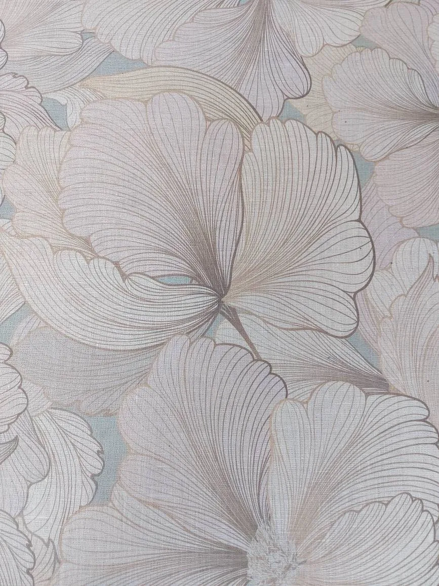 Floral Linen Fabric By The Yard Natural Stonewashed Linen Fabric For Clothing & Home Textile - Width 148 cm/1.62yd