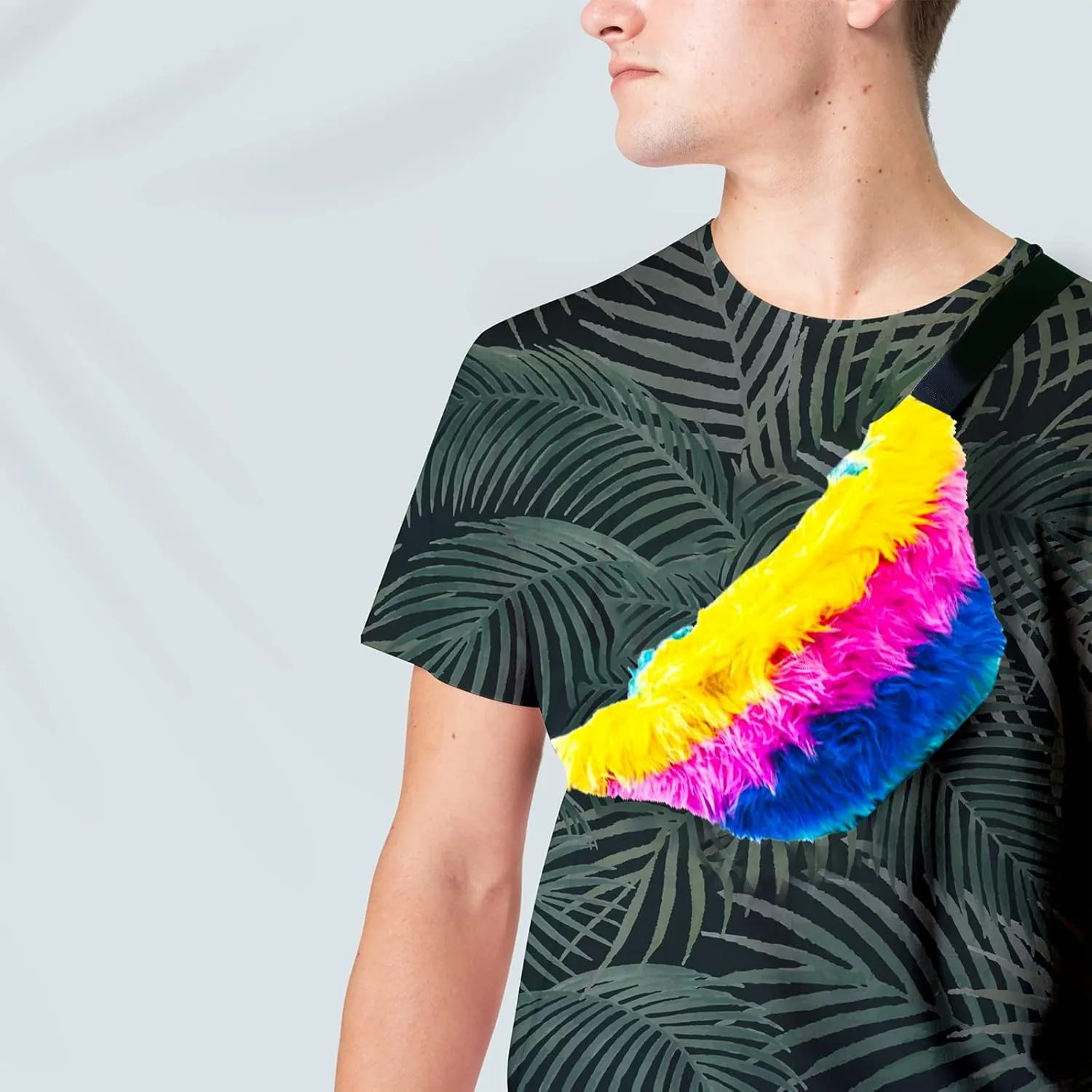 Funny Guy Mugs Bright Lights Rainbow Fur Fanny Pack
