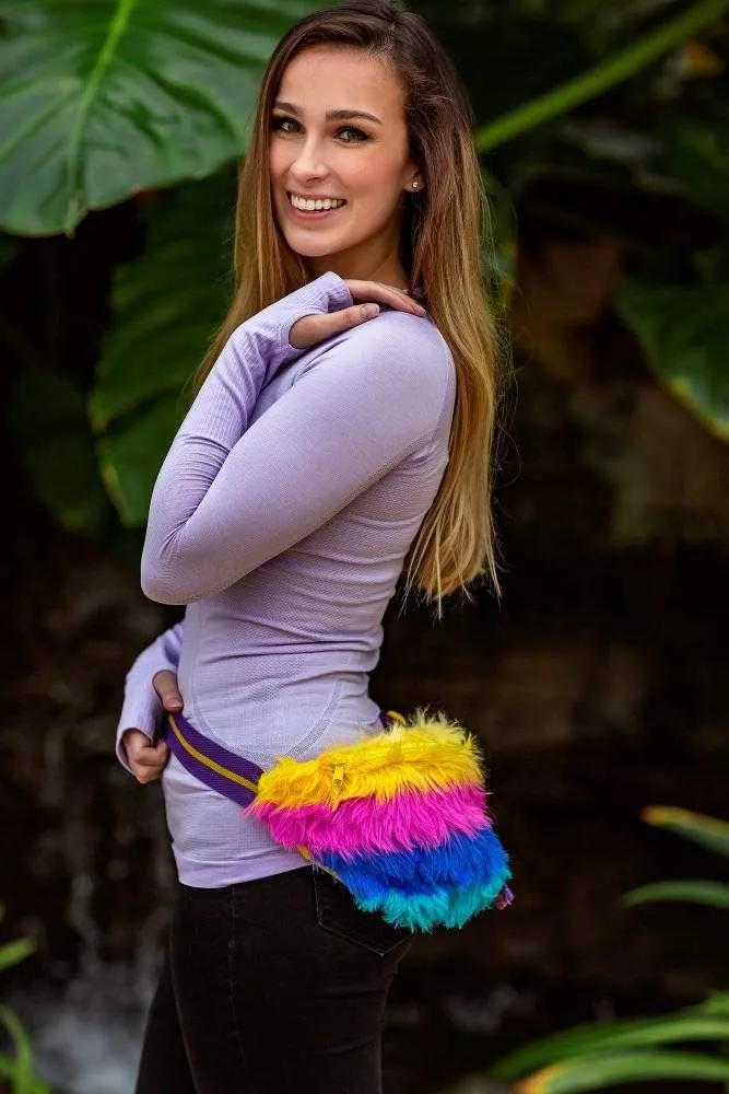 Funny Guy Mugs Bright Lights Rainbow Fur Fanny Pack