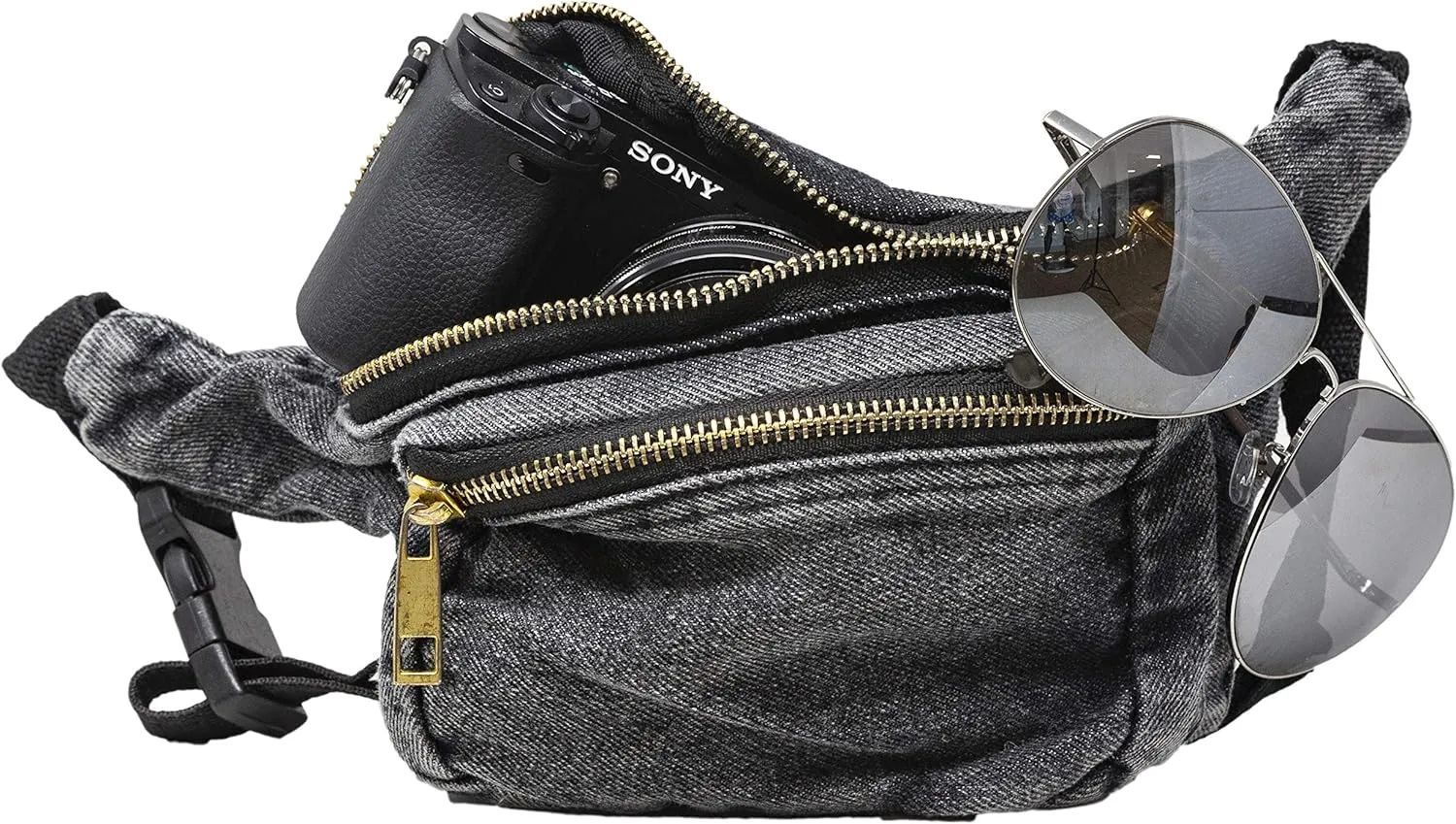 Funny Guy Mugs Fanny Pack - Dark Acid Wash - Retro Denim Waist Pack