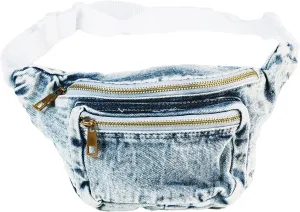 Funny Guy Mugs Premium Jean Fanny Pack - Retro Denim Acid Wash Jean Fanny Pack