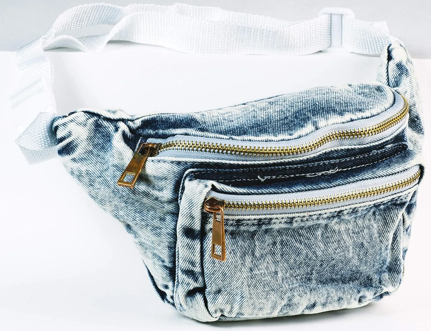 Funny Guy Mugs Premium Jean Fanny Pack - Retro Denim Acid Wash Jean Fanny Pack