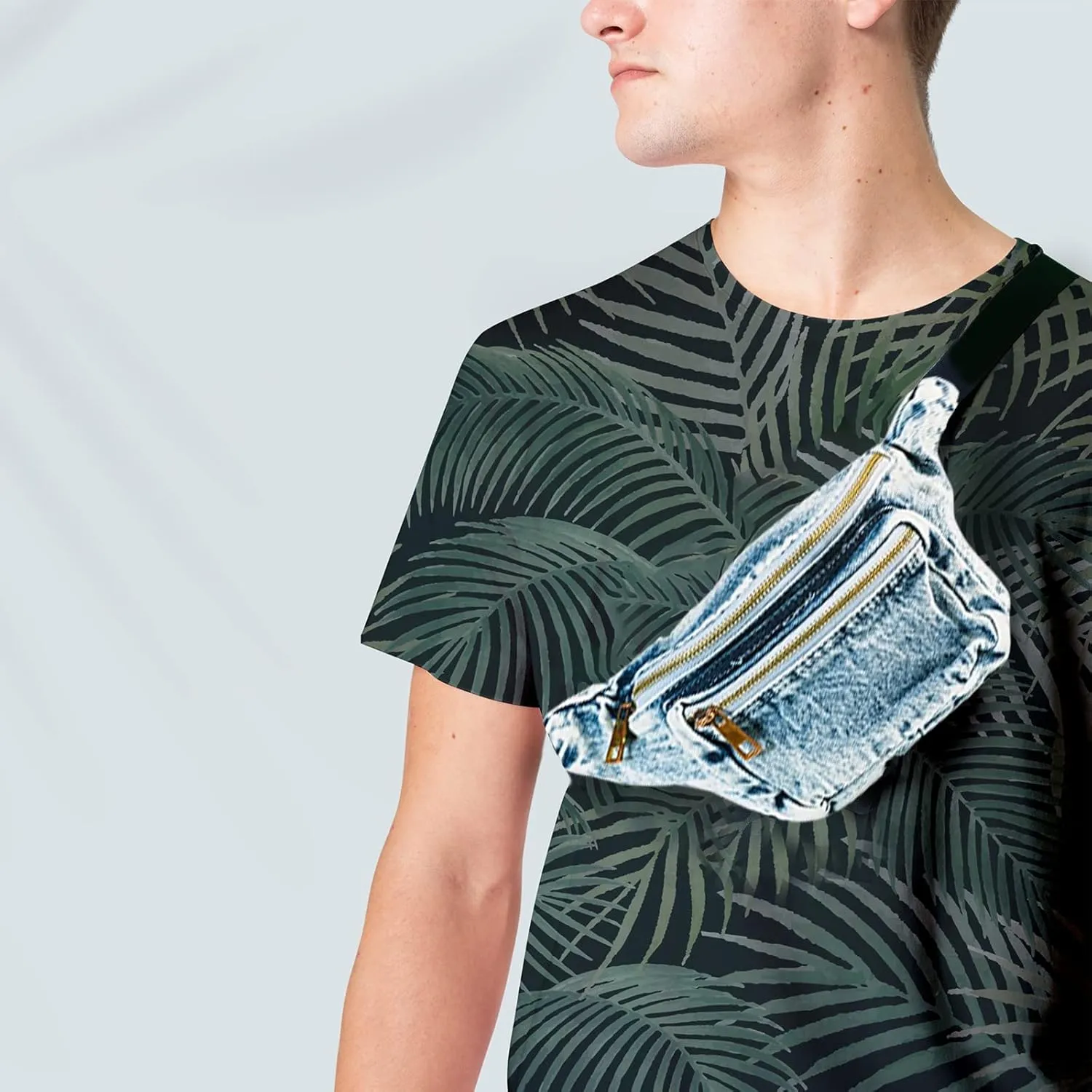 Funny Guy Mugs Premium Jean Fanny Pack - Retro Denim Acid Wash Jean Fanny Pack