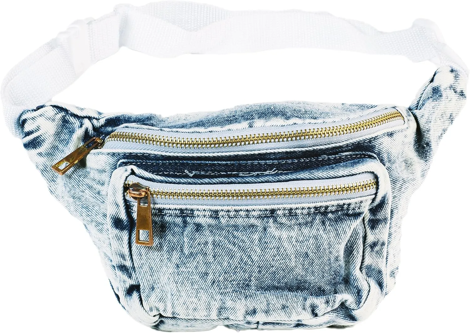 Funny Guy Mugs Premium Jean Fanny Pack - Retro Denim Acid Wash Jean Fanny Pack