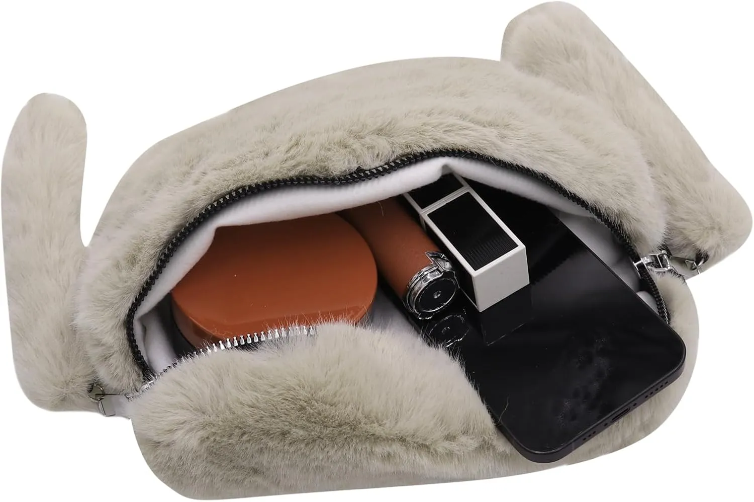 Fuzzy Fanny Pack for Women Faux Fur Belt Bum Bag with Adjustable Strap Waist Pouch Casual Crossbody Purse for Travel