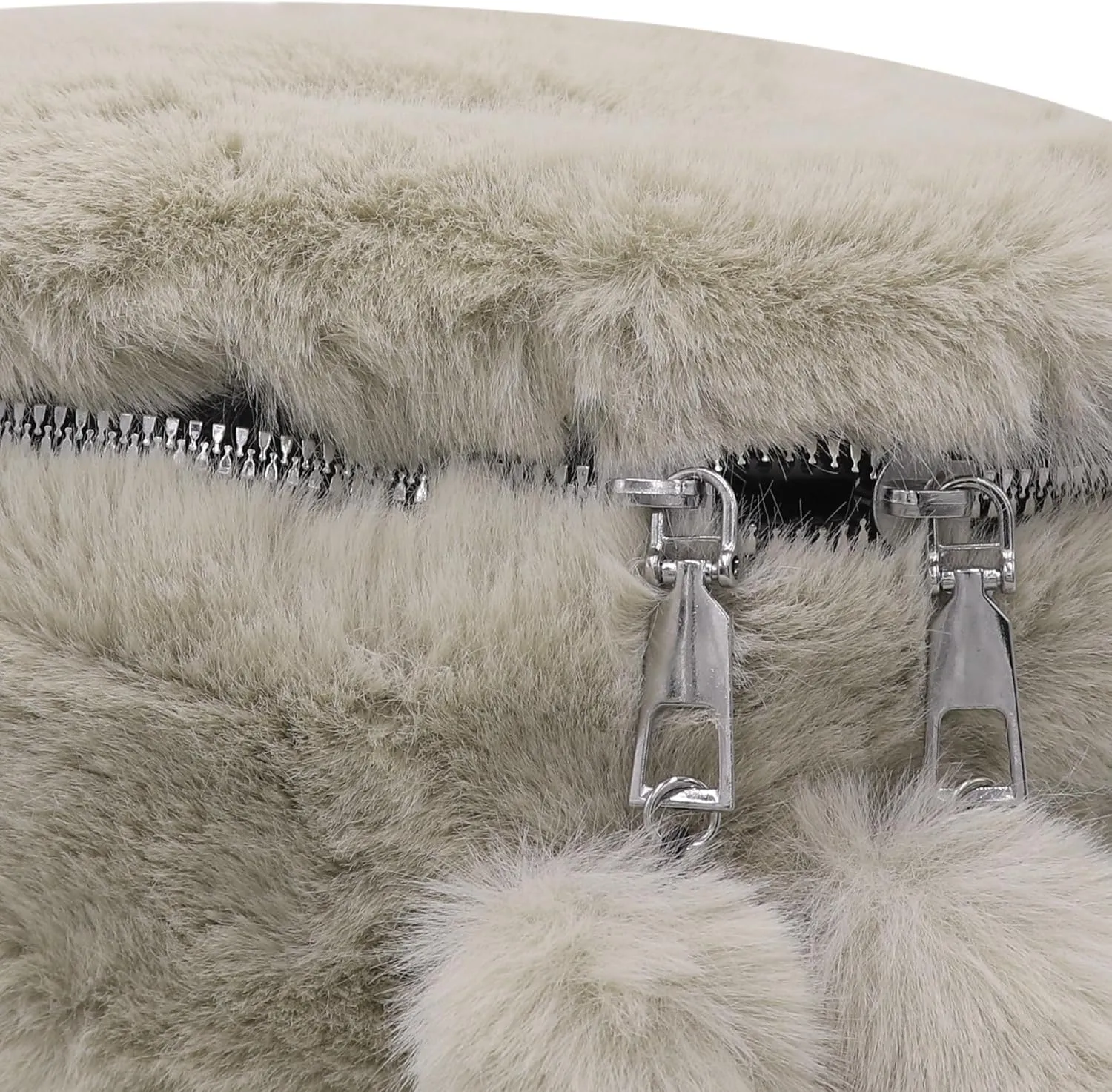 Fuzzy Fanny Pack for Women Faux Fur Belt Bum Bag with Adjustable Strap Waist Pouch Casual Crossbody Purse for Travel