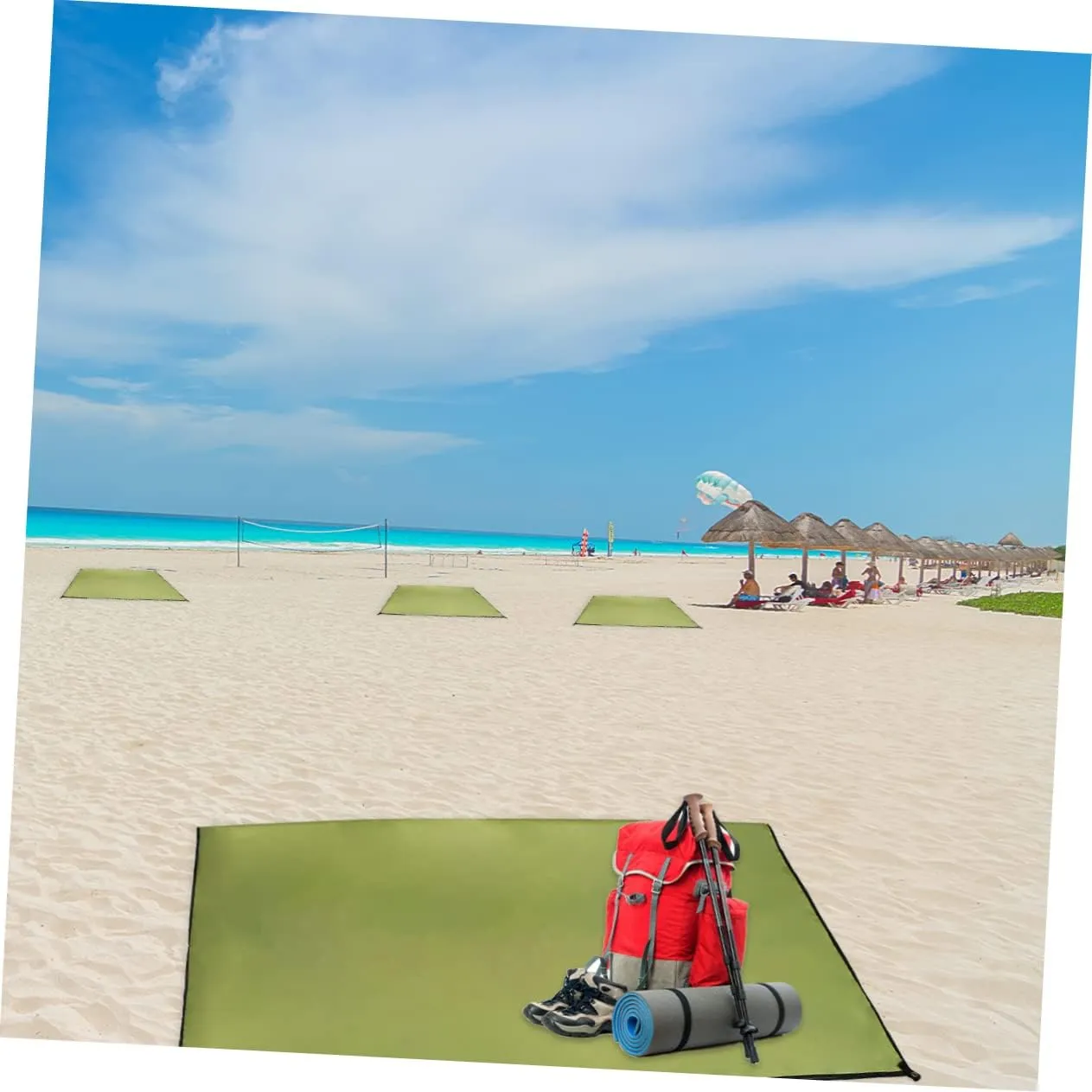 GANAZONO Camping Tent Oxford Cloth Ground Mat Portable Beach Blanket Outdoor Picnic Blanket Sand Camping Mats