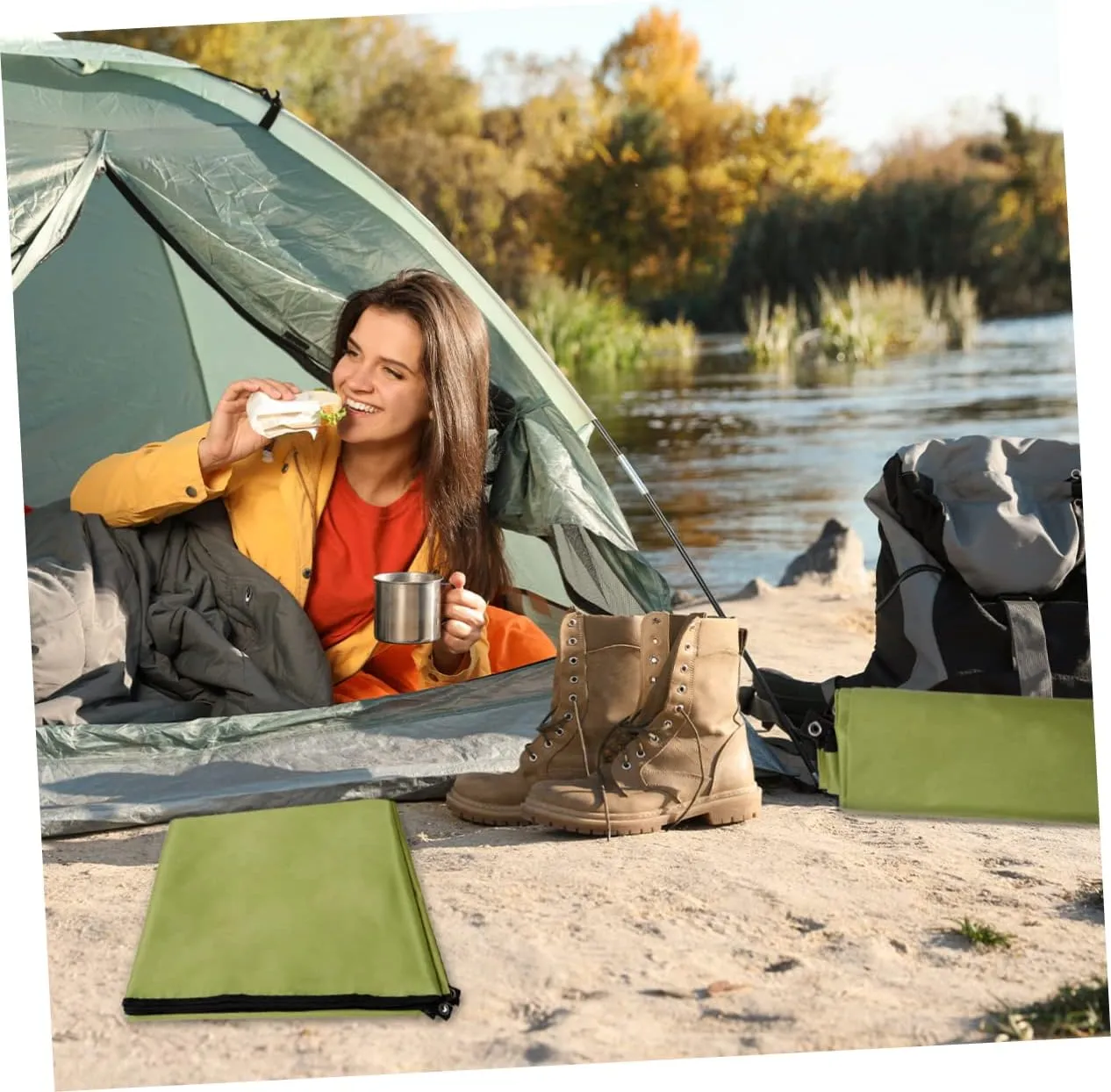 GANAZONO Camping Tent Oxford Cloth Ground Mat Portable Beach Blanket Outdoor Picnic Blanket Sand Camping Mats