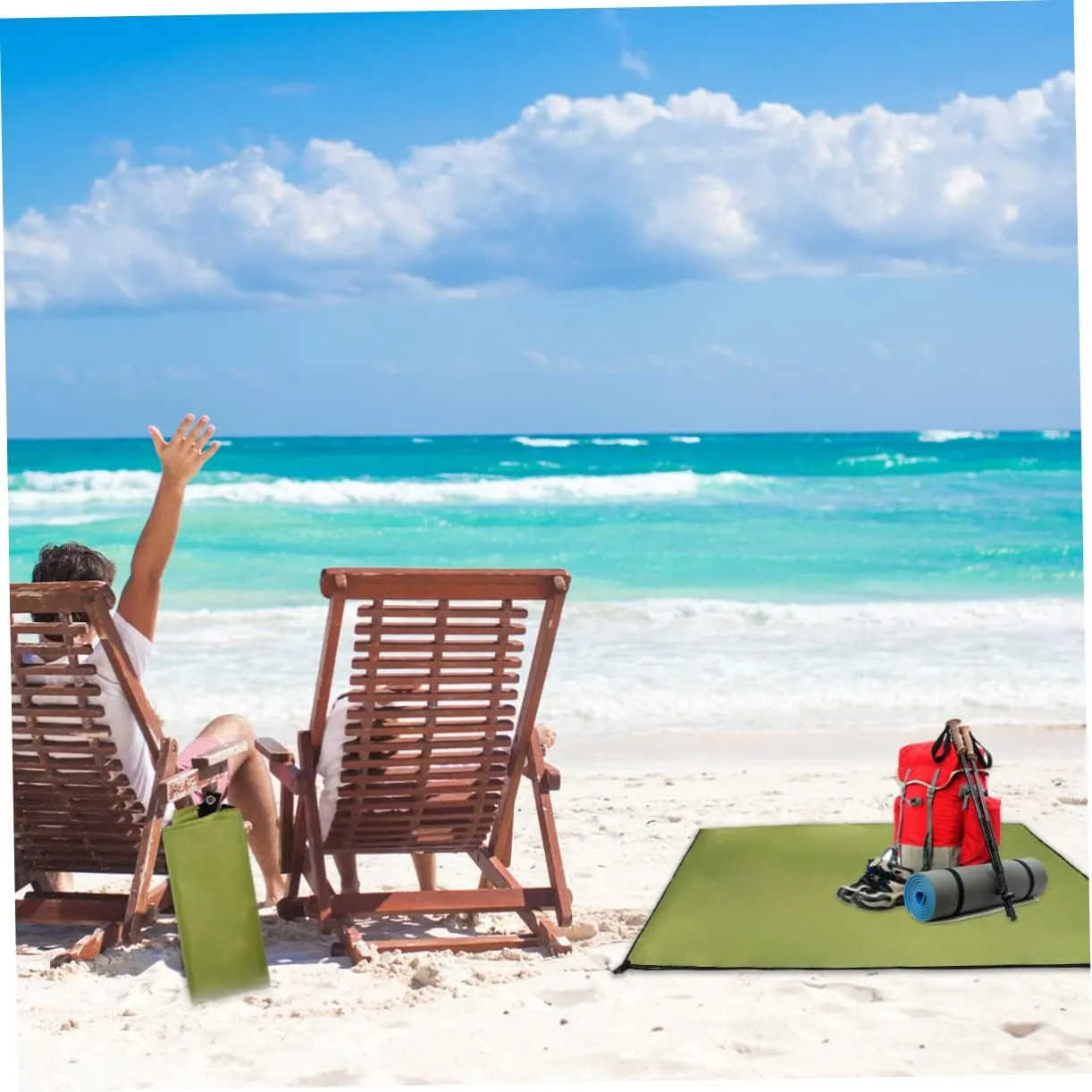 GANAZONO Camping Tent Oxford Cloth Ground Mat Portable Beach Blanket Outdoor Picnic Blanket Sand Camping Mats