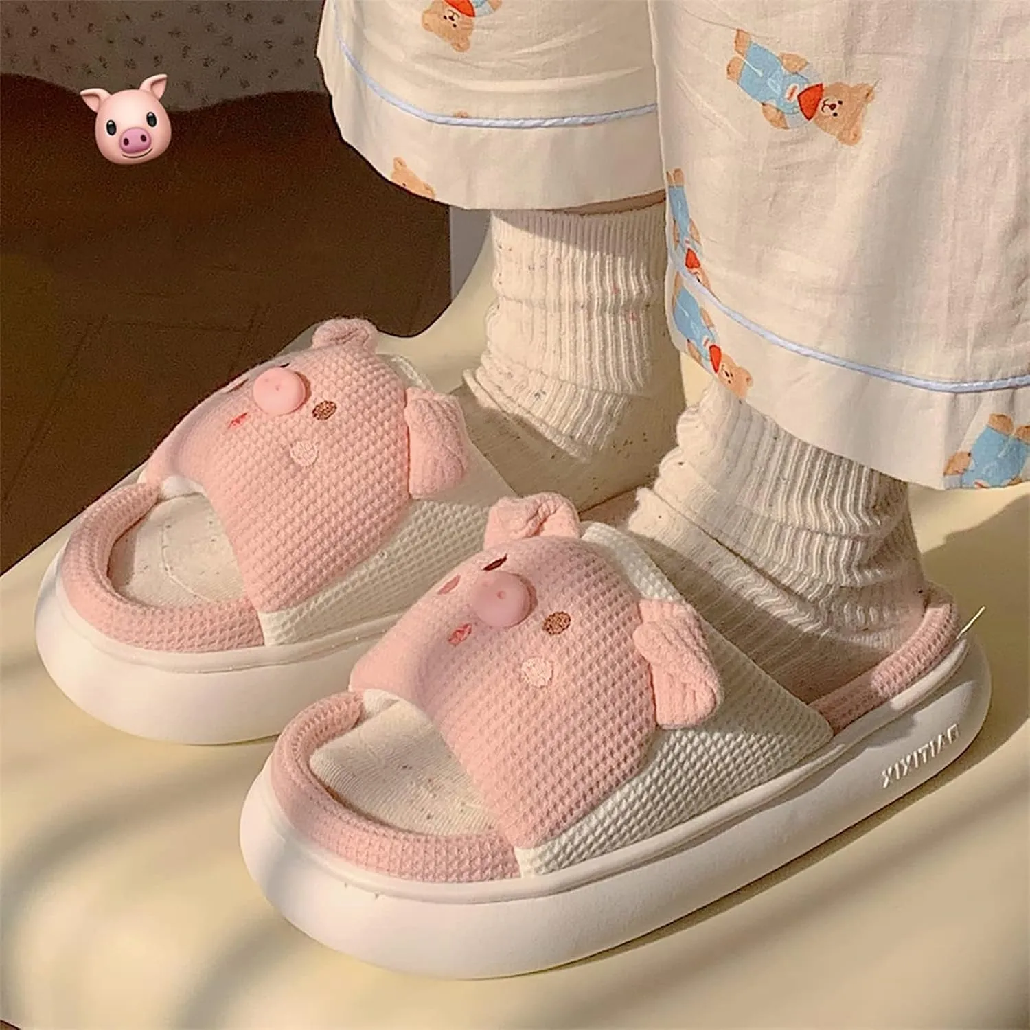 Gaolinci Cartoon Animal Shape Slippers, Womens Four Seasons Home Linen Slippers