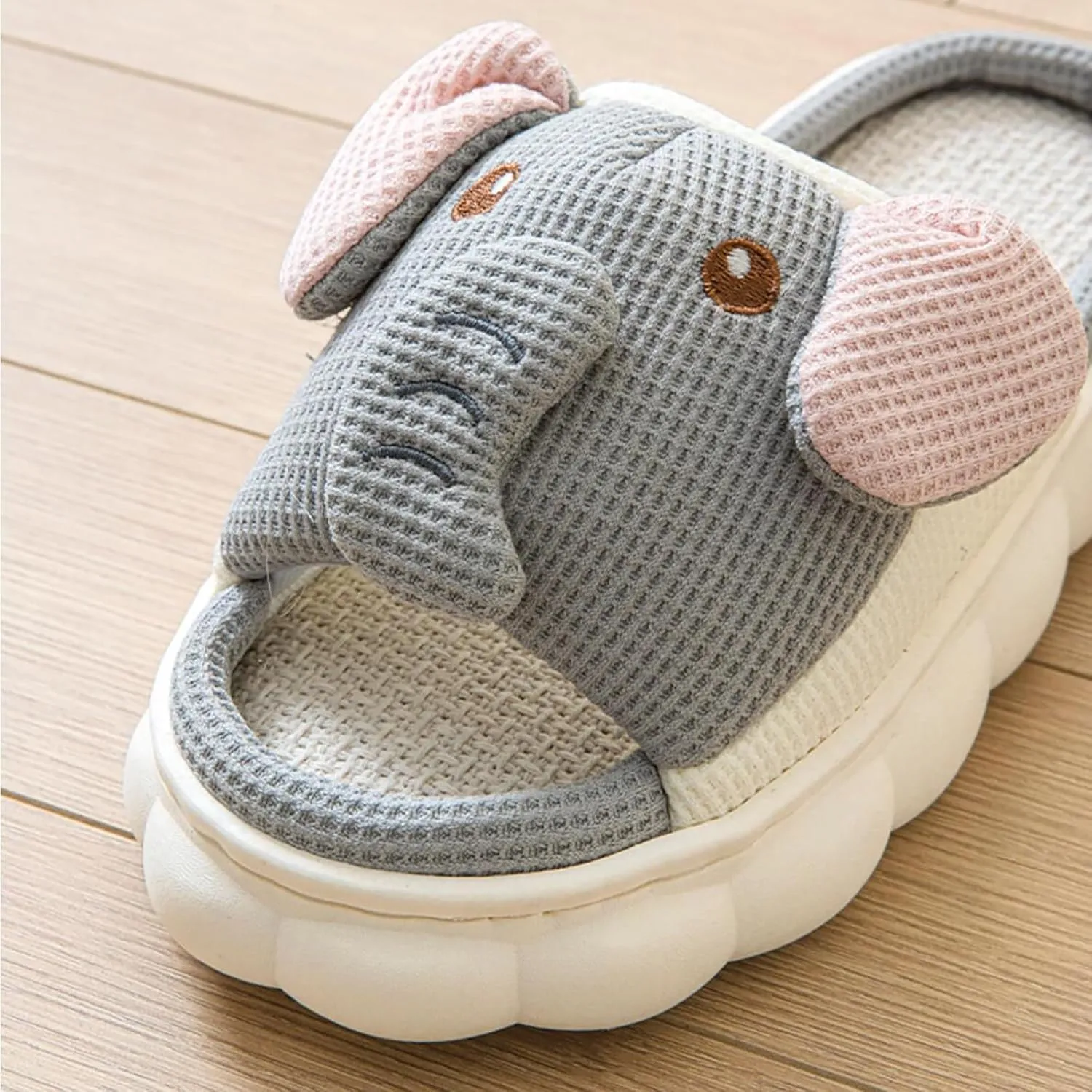 Gaolinci Cartoon Animal Shape Slippers, Womens Four Seasons Home Linen Slippers