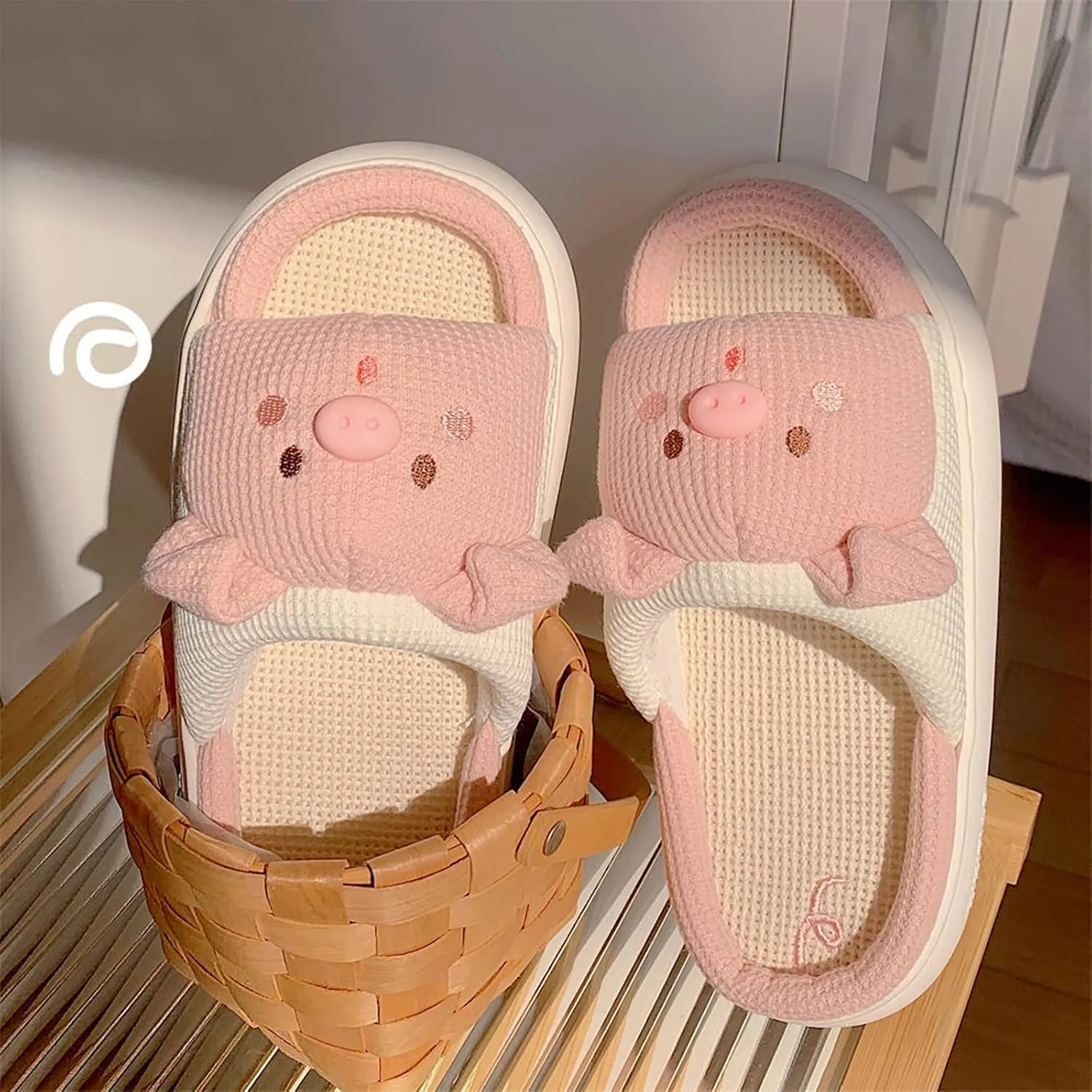 Gaolinci Cartoon Animal Shape Slippers, Womens Four Seasons Home Linen Slippers