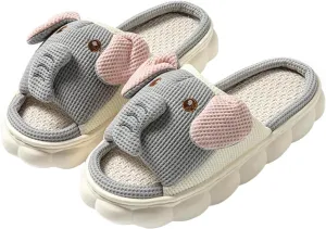 Gaolinci Cartoon Animal Shape Slippers, Womens Four Seasons Home Linen Slippers