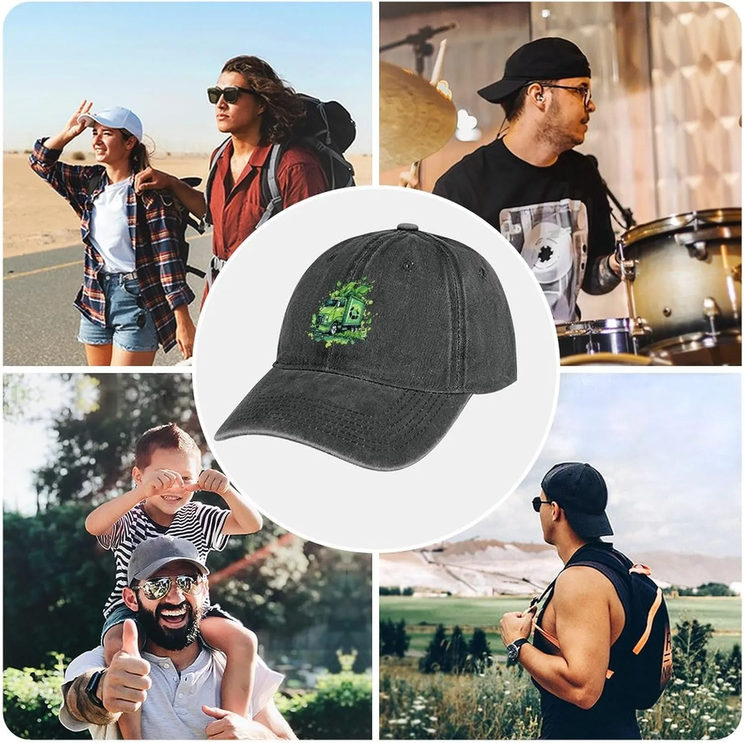 Garbage Rubbish Trash Trucks Casquette Retro Baseball Cap Adjustable Sun Hat Golf Hats for Men Women