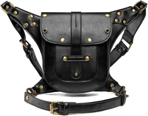 Gear Duke Victorian Retro Shoulder Waist Bags Steampunk Gothic PU Leather Fanny Bag for Steampunk Cosplay (Style_10, One size)