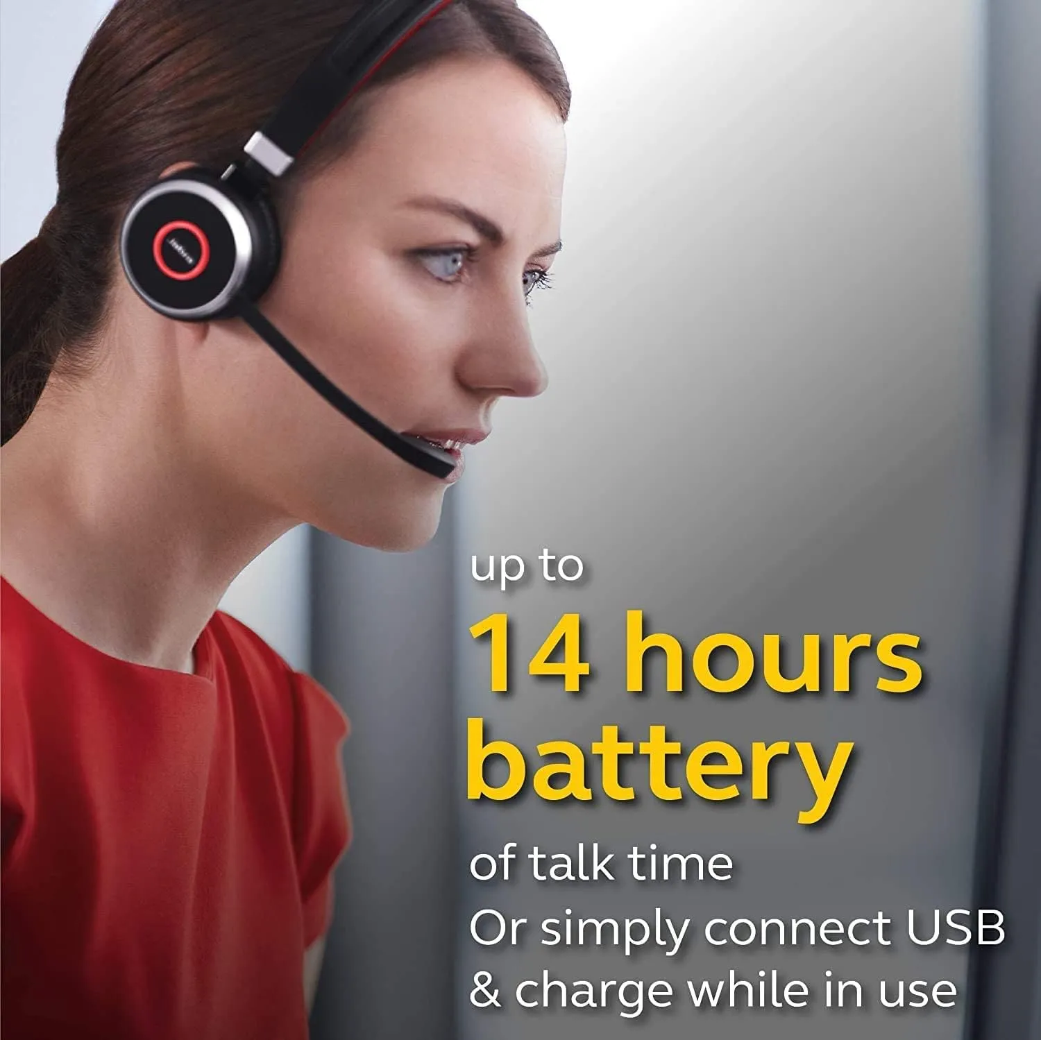 Global Teck Worldwide Jabra Evolve 65 Wireless Headset - Compatible with Teams, Zoom, Webex, Meet, Phone Calls, Video Meetings, Microphone Cushions, 6593-823-309 (Carton of 10)