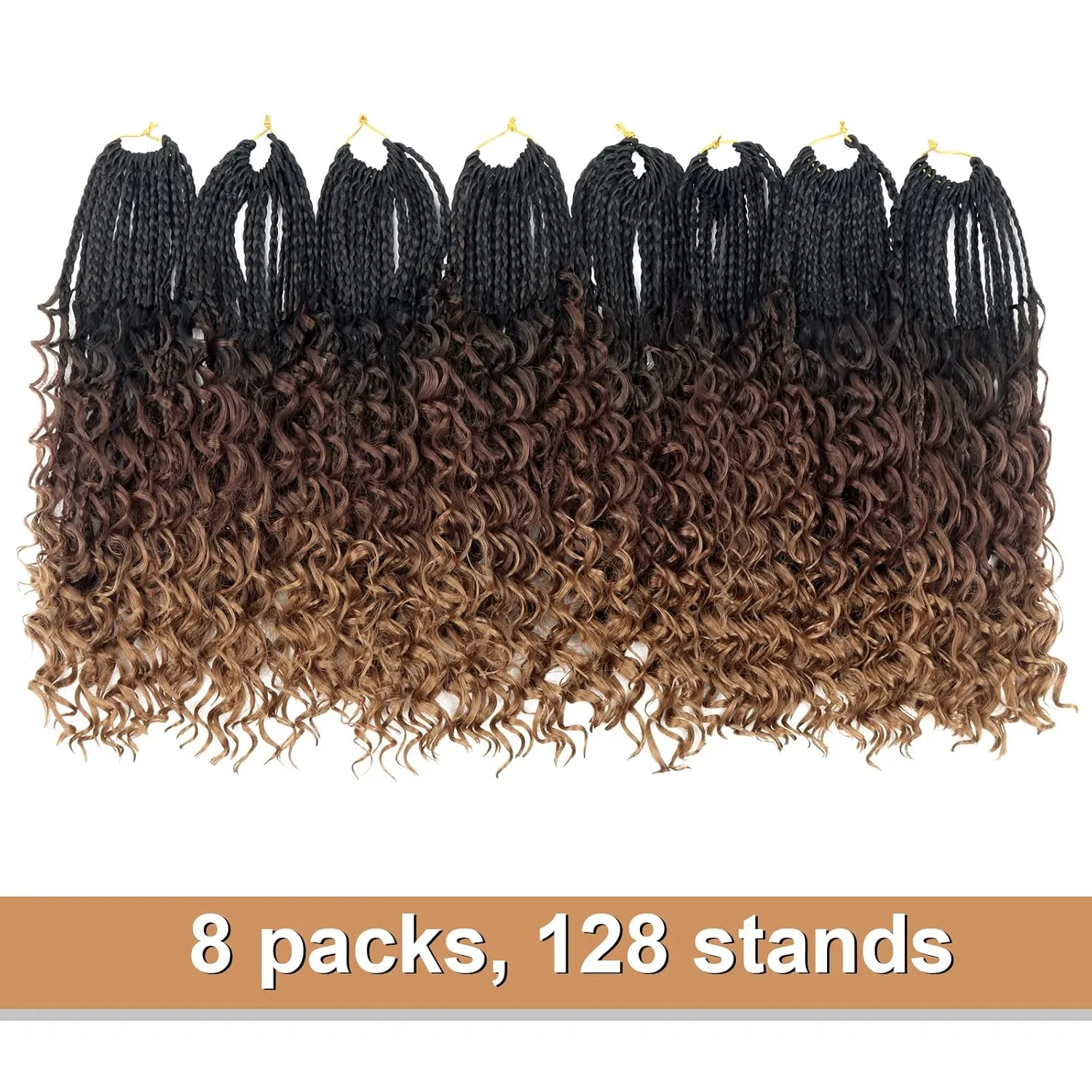 Goddess Box Braids Crochet Hair With Curly Ends 14 Inch Bohomian Box Braids Crochet Braids 8 Packs 3X Crochet Braids Synthetic Braiding Hair Extension for Black Women (14 Inch (Pack of 8), T1B 30 33)…