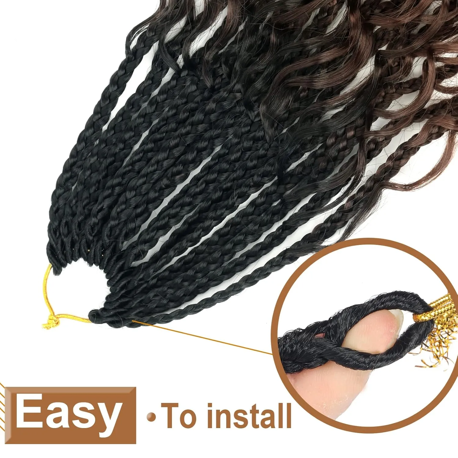 Goddess Box Braids Crochet Hair With Curly Ends 14 Inch Bohomian Box Braids Crochet Braids 8 Packs 3X Crochet Braids Synthetic Braiding Hair Extension for Black Women (14 Inch (Pack of 8), T1B 30 33)…