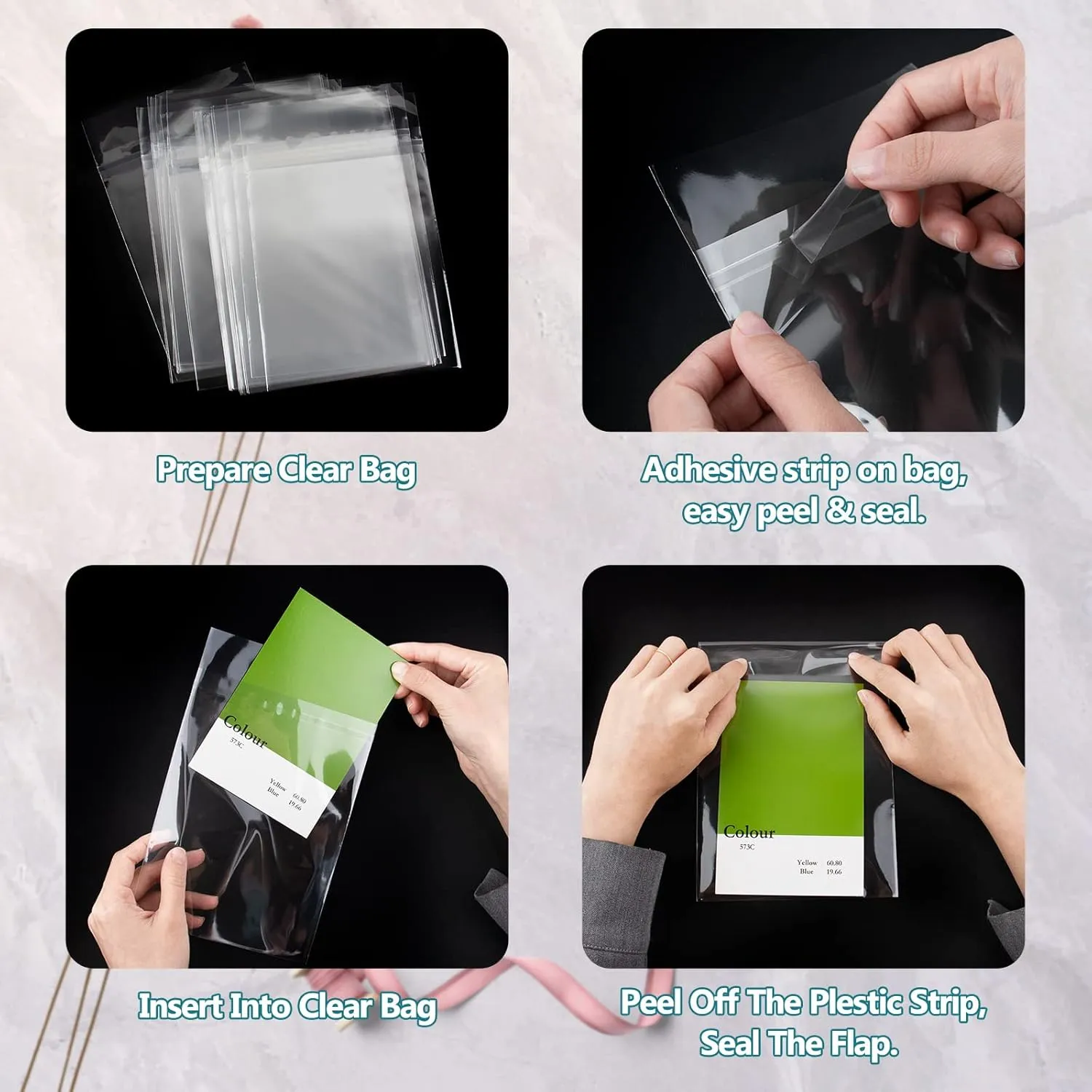 Golden State Art, 11"x 14" Acid-Free Crystal Clear Sleeves Storage Bags for Photo Prints (Bag Size: 11 3/8 x 14 1/8 inches|200Pack)