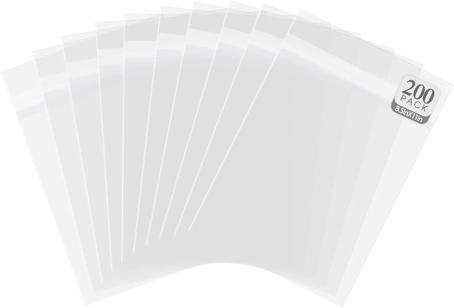 Golden State Art, 8.5"x 11" Acid-Free Crystal Clear Sleeves Storage Bags Fits 8.5x11 Prints, Photos, Artwork (Bag Size: 9 x 11 3/7 inches|200 Pack)