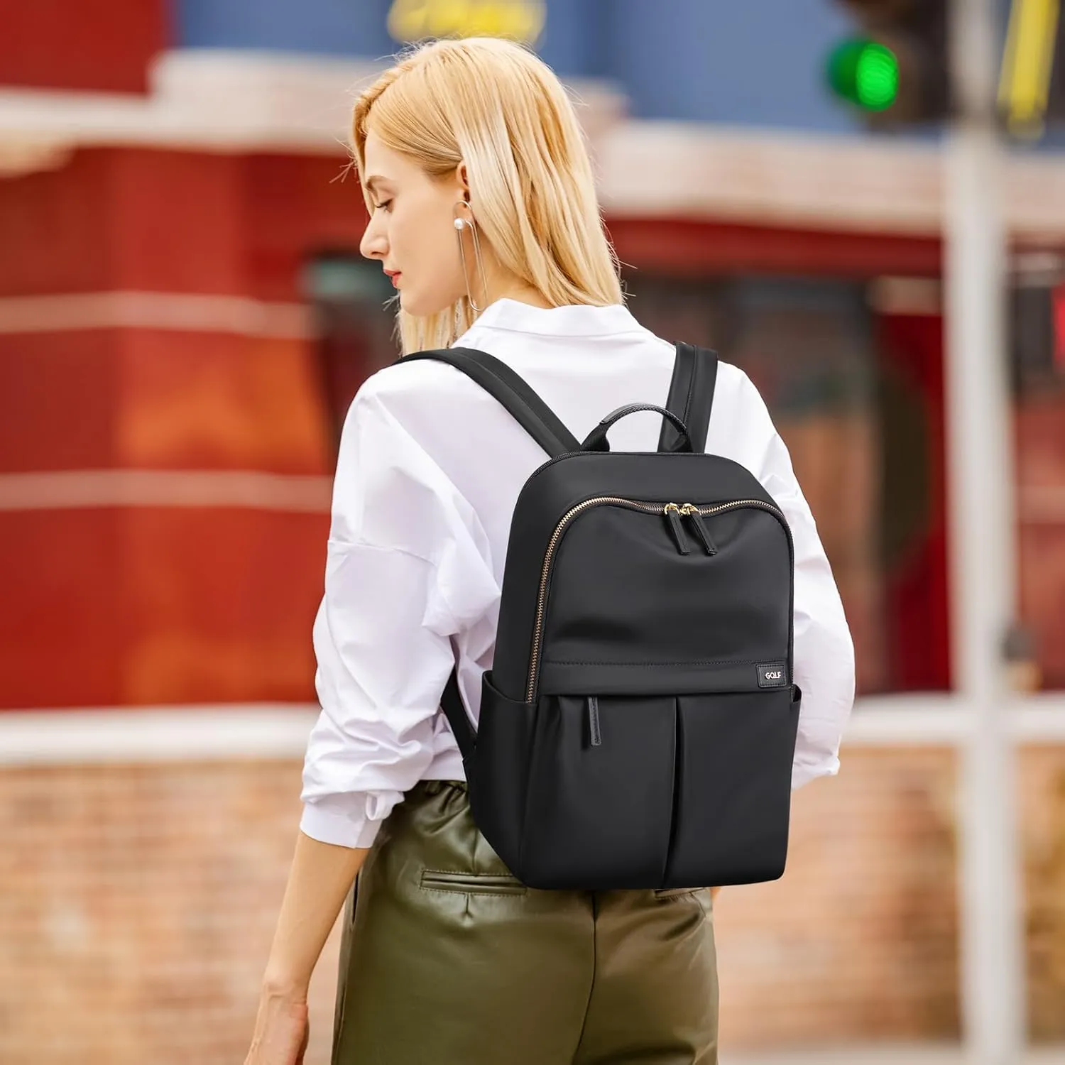 GOLF SUPAGS Laptop Backpack with Separate Laptop Compartment Water Resistant Computer Backpacks Fits 15.6 Inch Notebook Travel Work Bags for Women (Black)