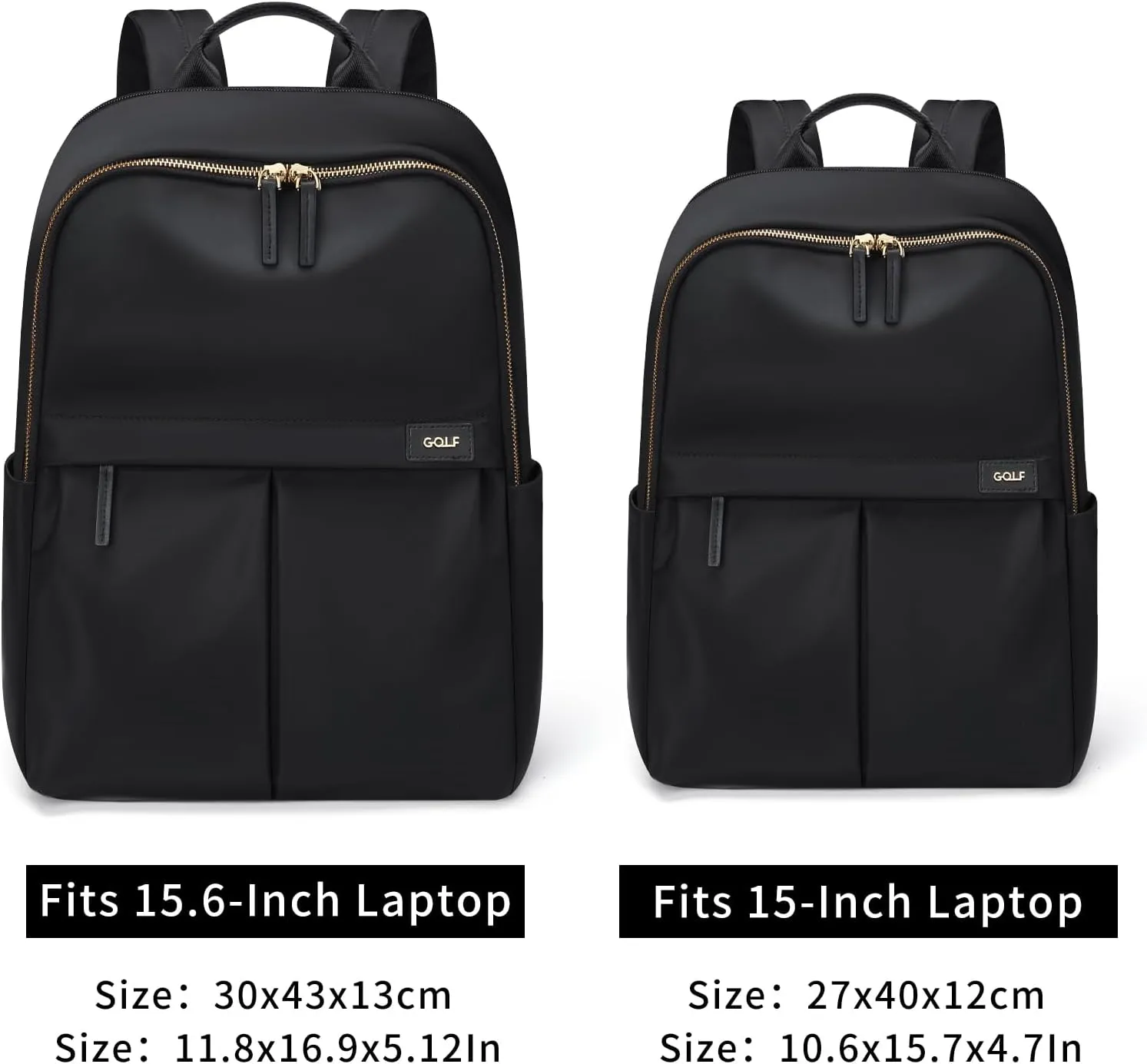 GOLF SUPAGS Laptop Backpack with Separate Laptop Compartment Water Resistant Computer Backpacks Fits 15.6 Inch Notebook Travel Work Bags for Women (Black)