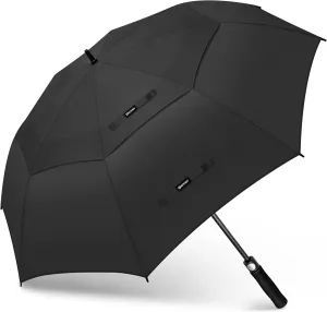 Golf Umbrella 51/56/62/68 Inch - Large Umbrellas Windproof Automatic Open- Heavy Duty Umbrella Double Canopy - Golf Push Cart Umbrella for Mens Women