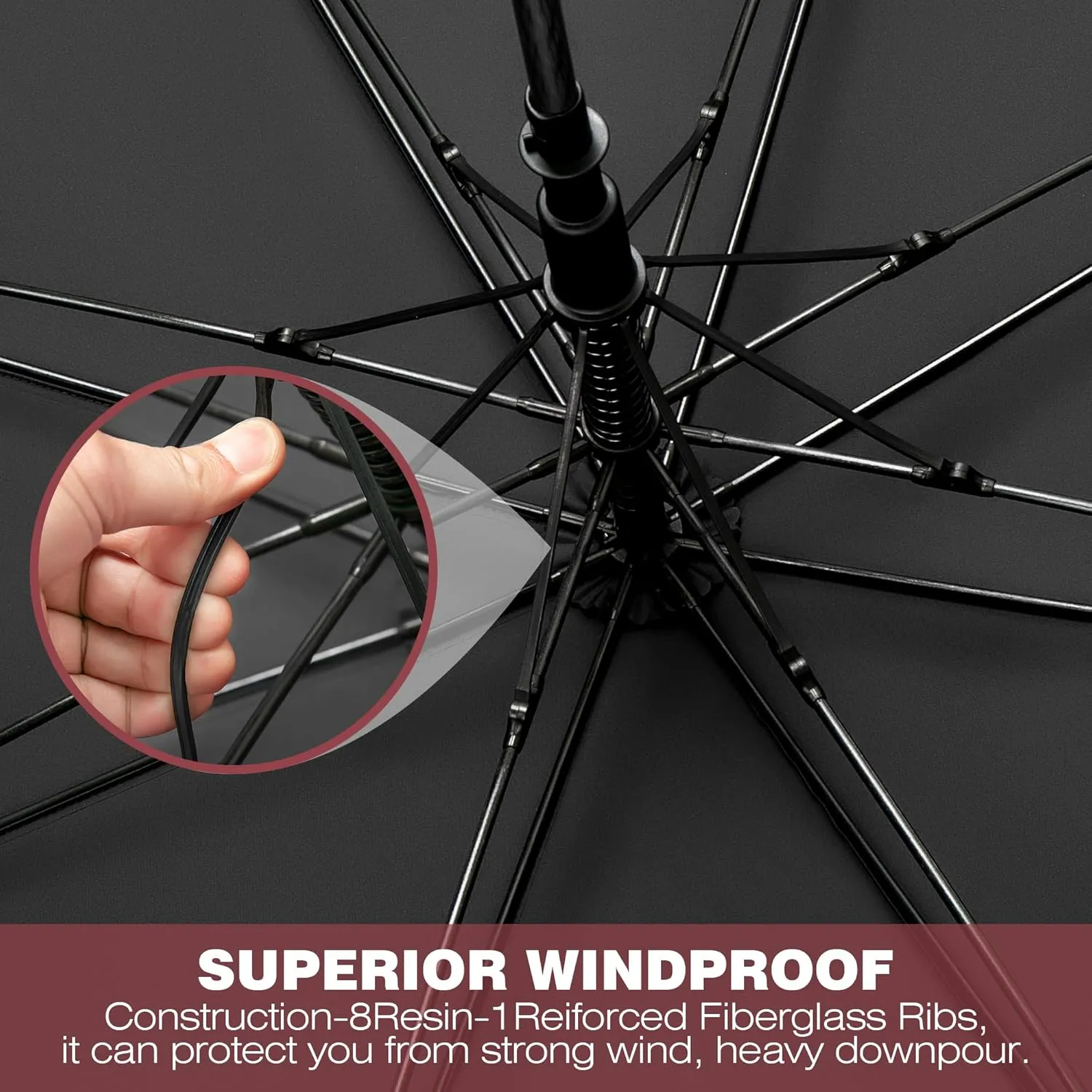 Golf Umbrella 51/56/62/68 Inch - Large Umbrellas Windproof Automatic Open- Heavy Duty Umbrella Double Canopy - Golf Push Cart Umbrella for Mens Women