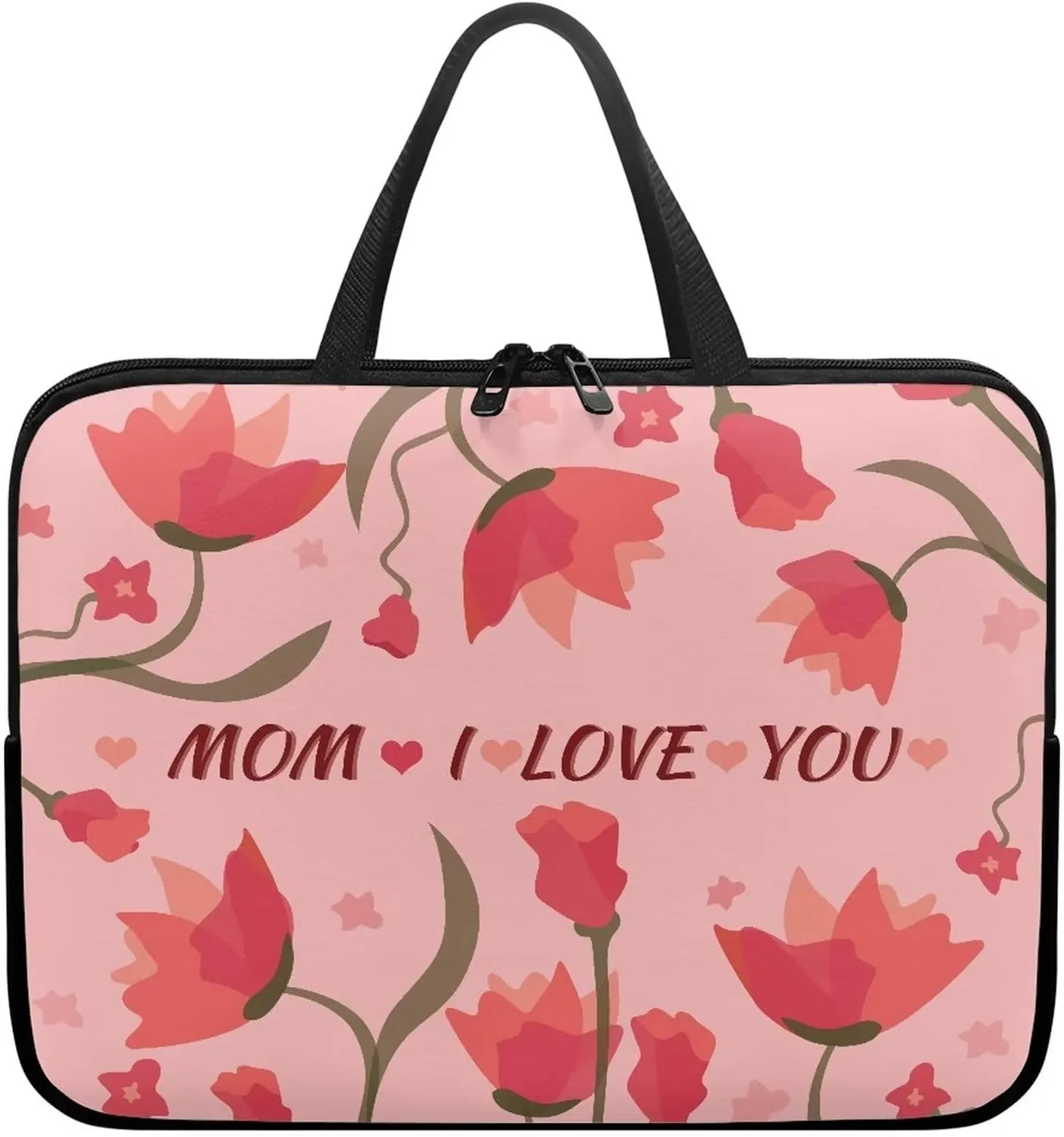 Gomyblomy Flowers & English Women 15 Inch Laptop Bag, Business Briefcase, Waterproof Laptop Handbag, Computer Ornament for Mom