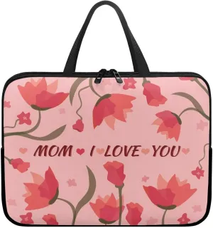 Gomyblomy Flowers & English Women 15 Inch Laptop Bag, Business Briefcase, Waterproof Laptop Handbag, Computer Ornament for Mom