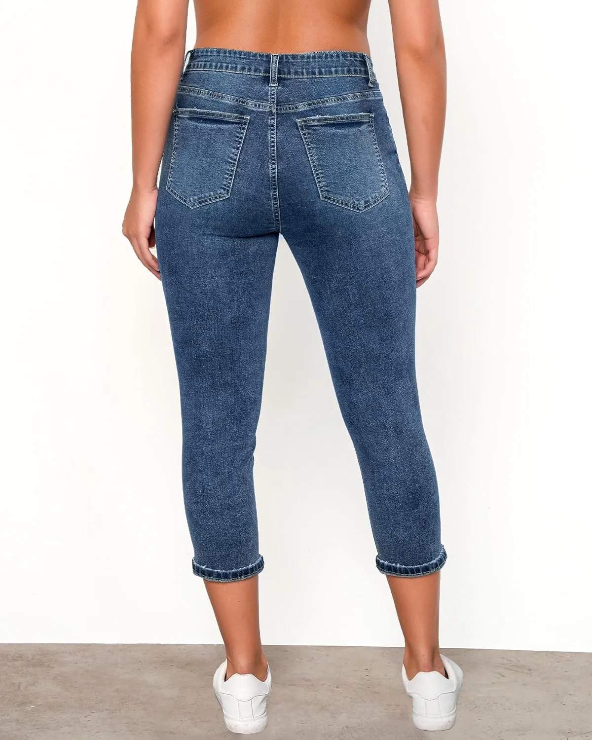GRAPENT Capris Jeans for Women High Waisted Skinny Stretchy Denim Capri Pants Casual Cropped Jeggings Trousers