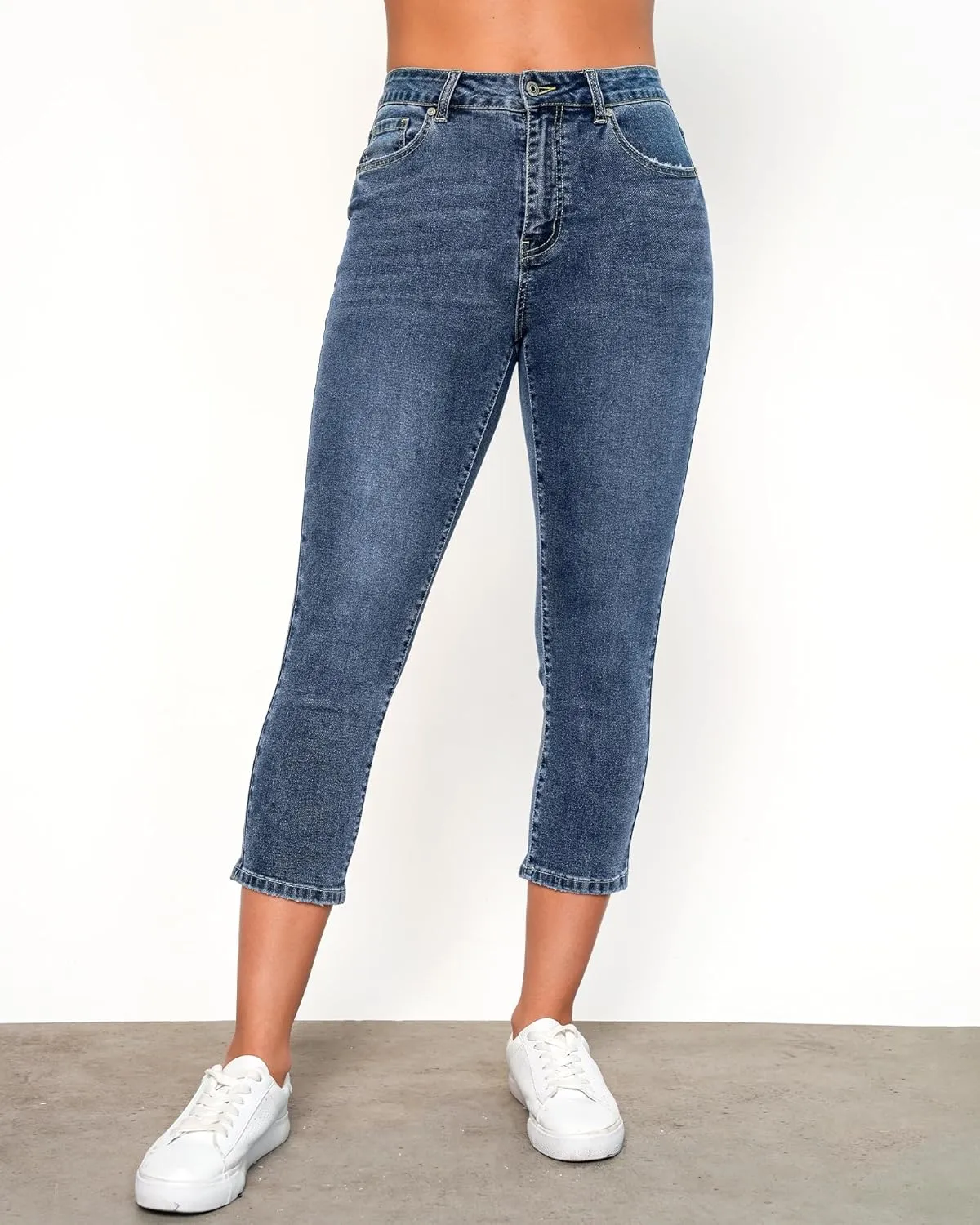 GRAPENT Capris Jeans for Women High Waisted Skinny Stretchy Denim Capri Pants Casual Cropped Jeggings Trousers
