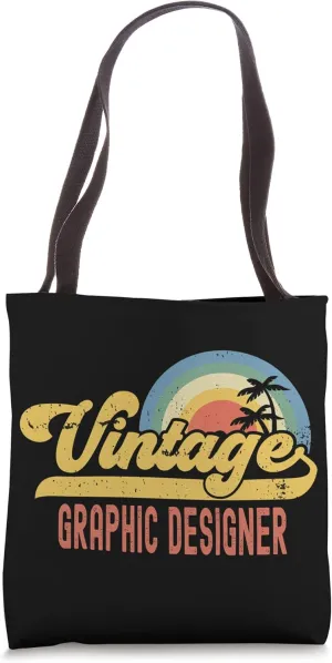 Graphic Designer Vintage Sunset Profession Retro Job Title Tote Bag